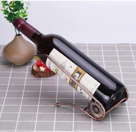 Wijnrek unico con contenitore per bottiglie in acciaio inossidabile piastra di tavolo wijnrek novità regalo arredamento cucina decorazione interna stile L bronzo