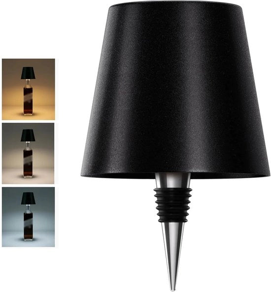 Lampada da parete wireless, illuminazione ricaricabile a 3 colori per bar e ristoranti - nero