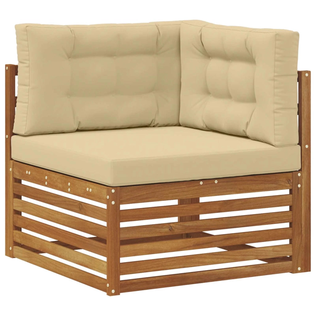 Set di divani da esterno con cuscino 10 pcs Naturale e Beige 3374168