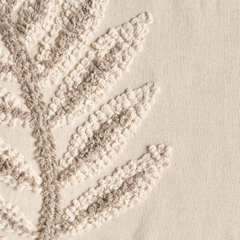 Set di 2 cuscini decorativi in tessuto di cotone beige con motivo floreale 30 x 50 cm