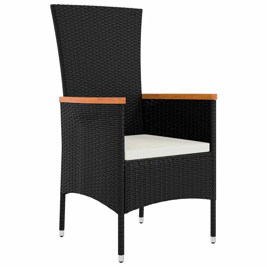 Set da Pranzo per Giardino con cuscino 3 pcs Nero 3379422