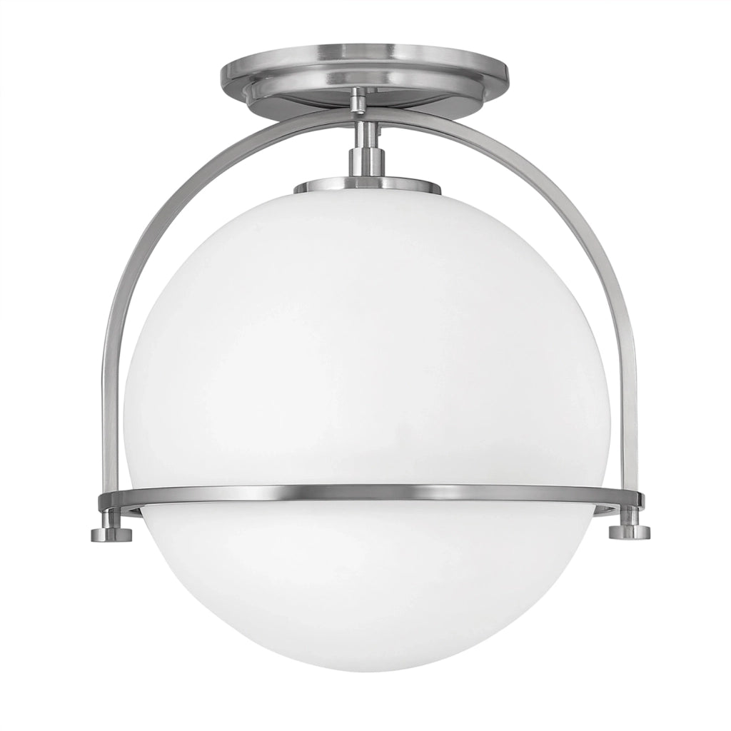 Plafoniera Industrial Nordica Somerset Acciaio Nichel Spazzolato 1 Luce E27