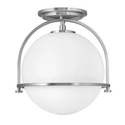 Plafoniera Industrial Nordica Somerset Acciaio Nichel Spazzolato 1 Luce E27