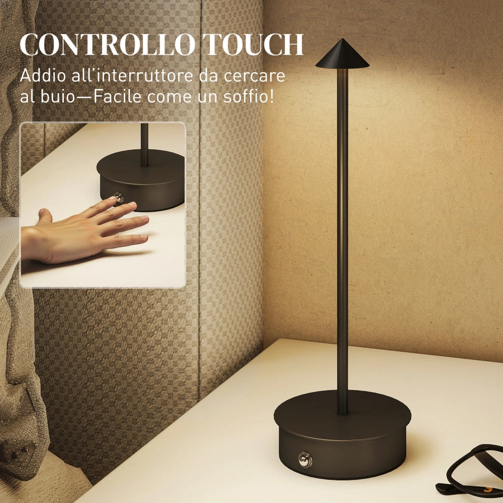 Lampada da Tavolo Ricaricabile a LED con USB, Regolabile ¨C zephmum ¨C Nero