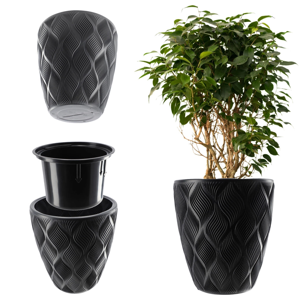 Vaso da fiori KADAX con inserto 32 cm, copertura in plastica alta