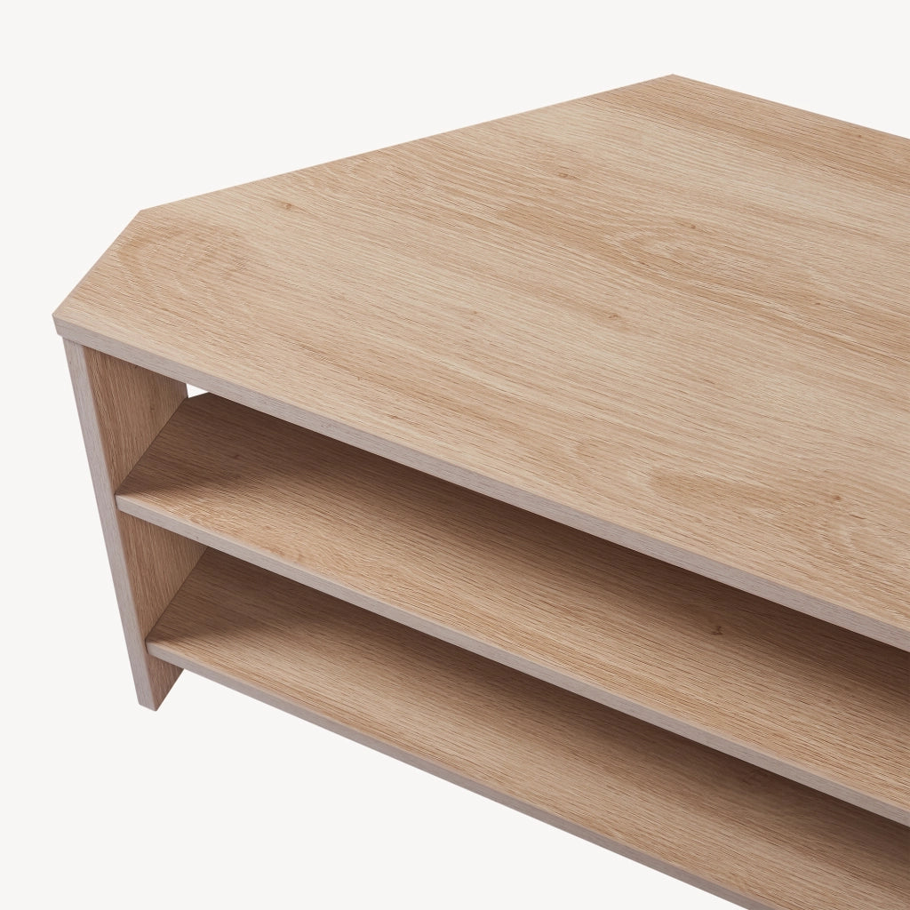 Mobile Porta TV Berg con 2 Ripiani Espositore Angolare 110 x 36 x 42 cm - Effetto Rovere [en.casa]