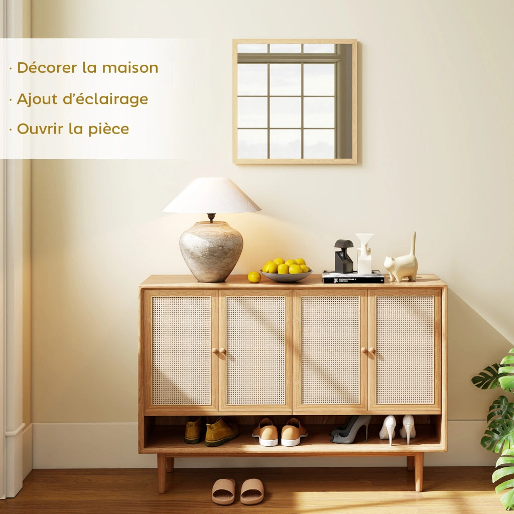 Specchio Quadro 50x50 cm ¨C zephmum ¨C Legno Naturale