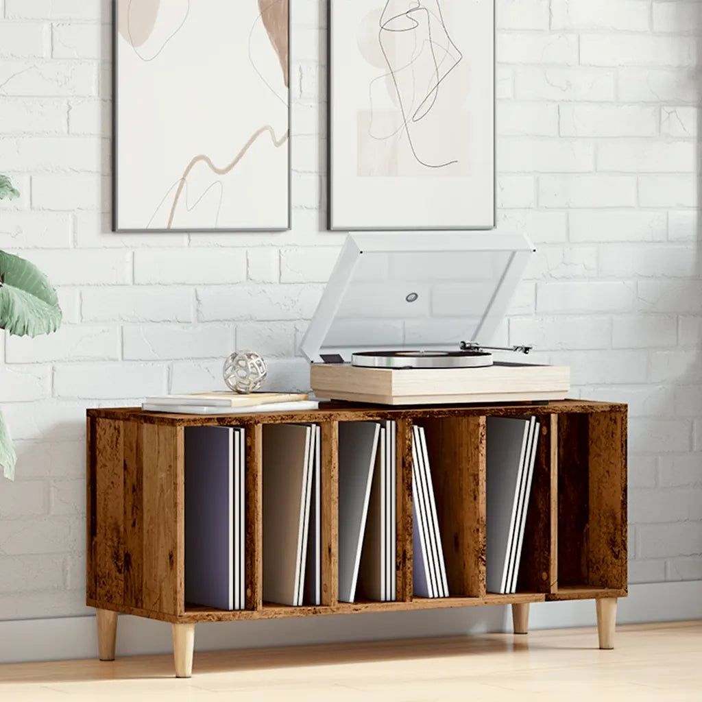 Mobile Porta Dischi Legno Antico 100x38x48 cm Legno Multistrato 857167