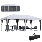 Gazebo da Giardino Pieghevole con Zanzariera ¨C Zephmum ¨C 6x3 m Crema