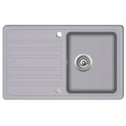 Lavello da cucina in granito con gocciolatoio reversibile 76,5 cm grigio 02_0002305