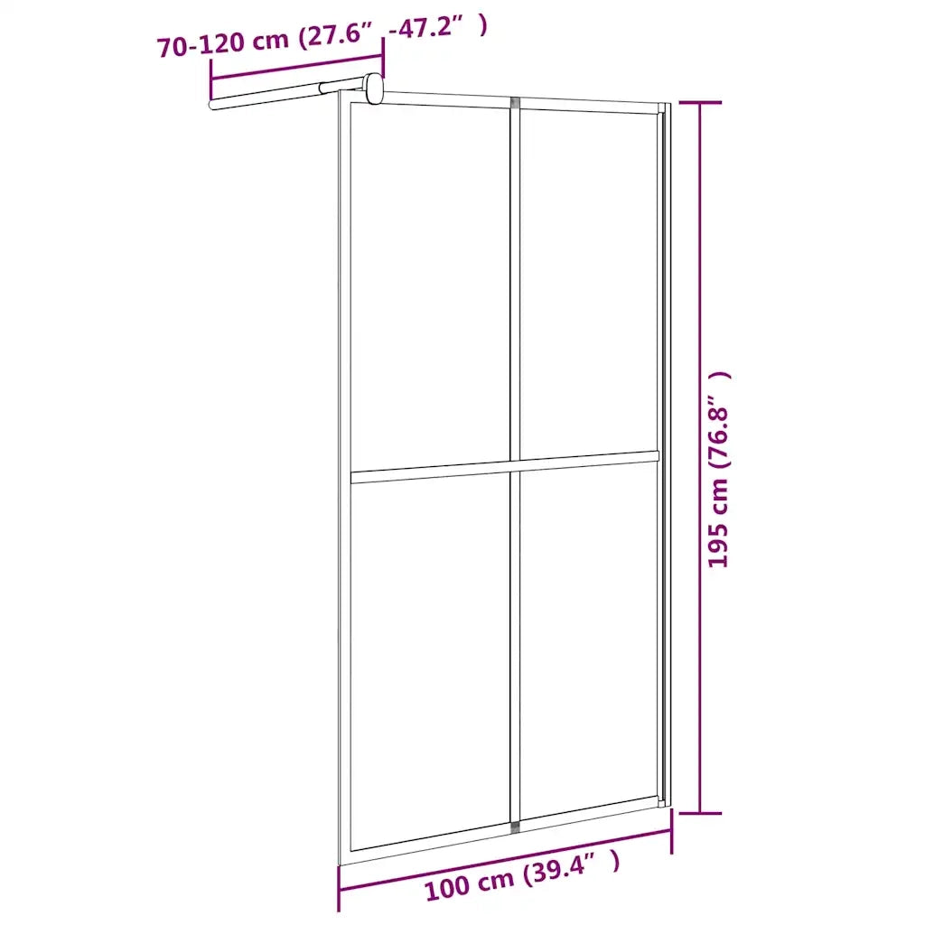 Cabina Doccia 100x195 cm Vetro Temperato Scuro CFW4888475