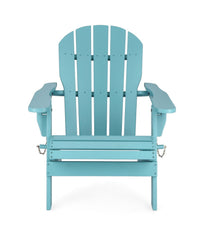 Poltrona Pieghevole da Giardino 70x80x85 cm in Legno Filadelfia Azzurro-Beige