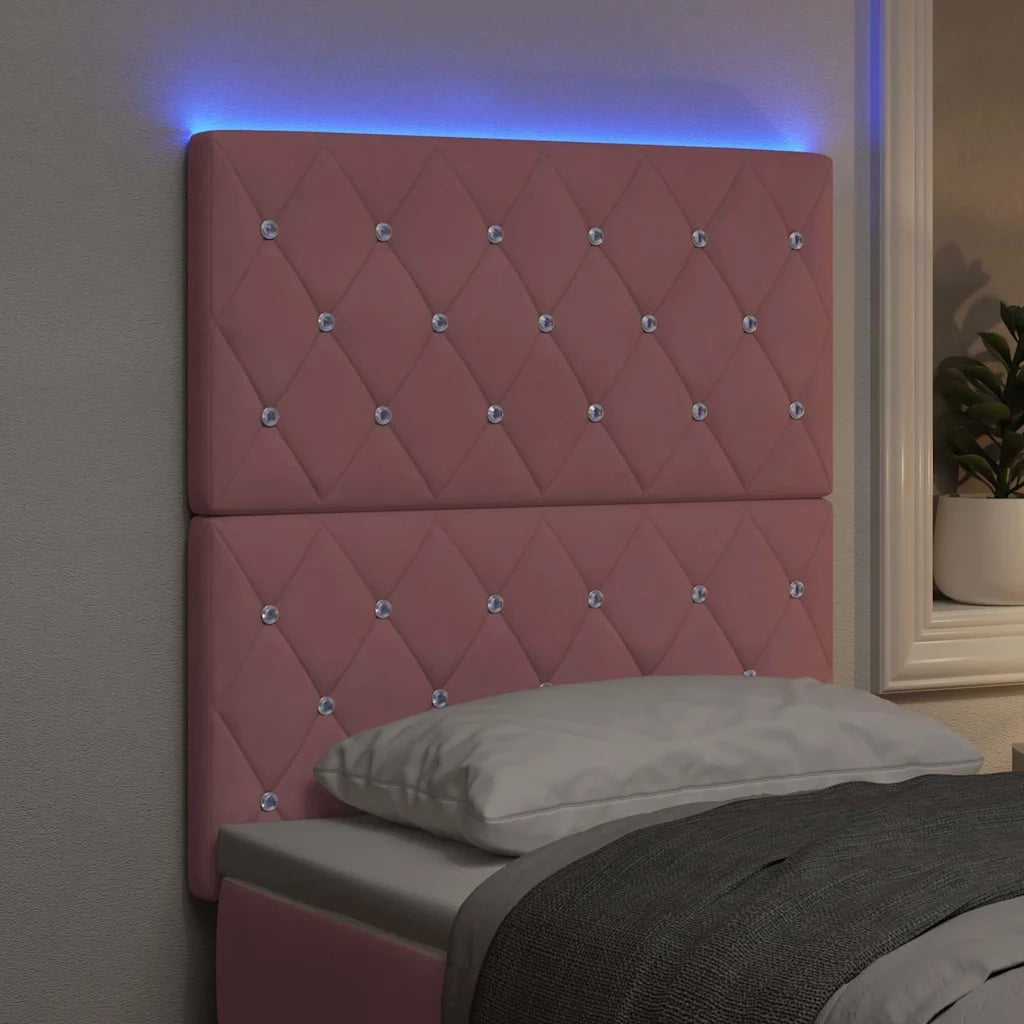 Testiera LED con luci a strisce a LED Rosa 80 cm Velluto 3338347
