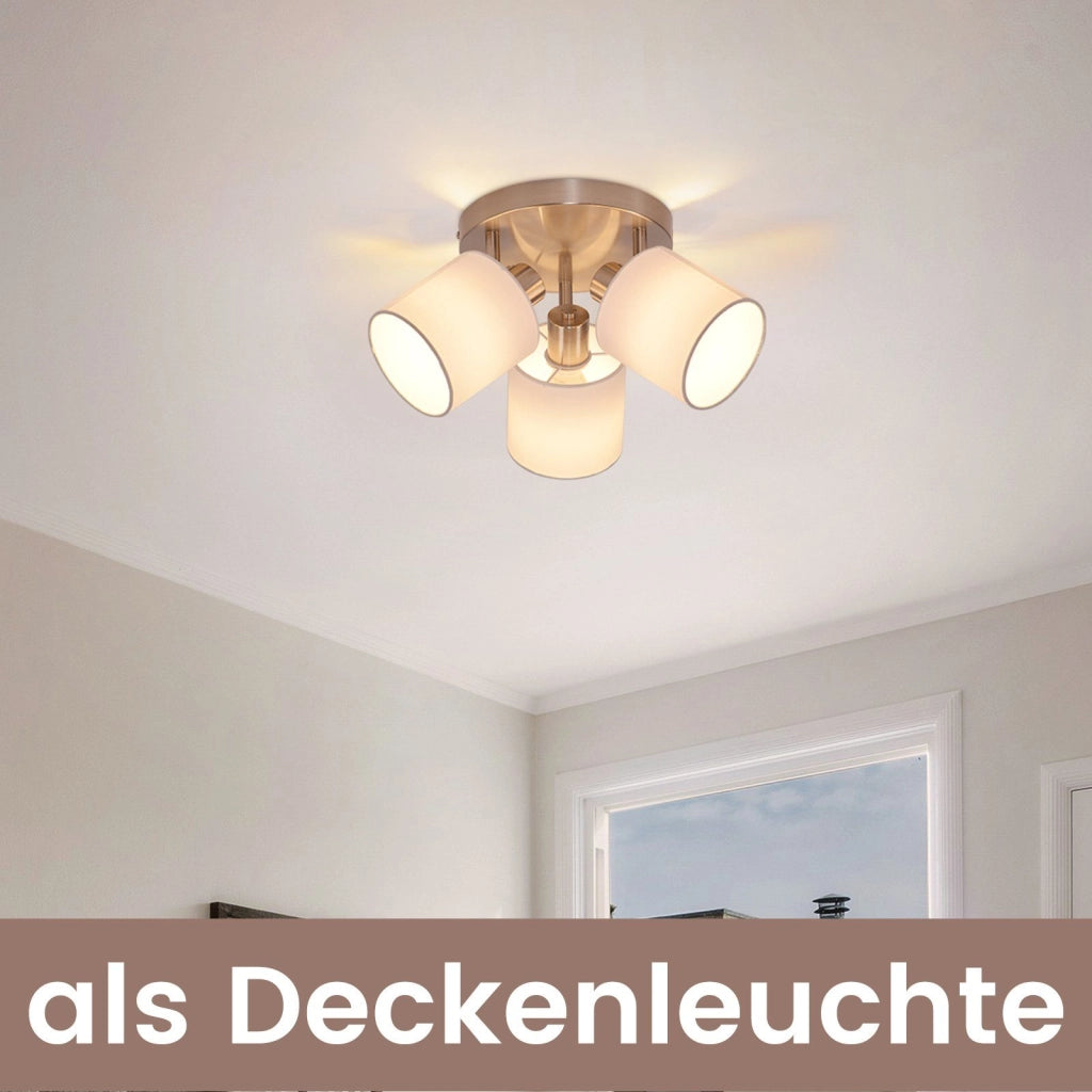 ZMH Faretto da soffitto argento 3 luci E14 orientabili 350° max 25W per soggiorno camera senza lampadina