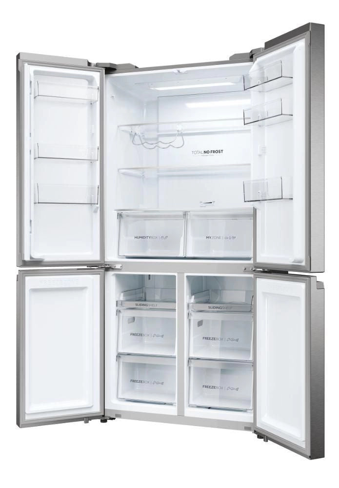 Haier Cube 90 Serie 5 HCR5919ENMP frigorifero side-by-side Libera installazione 528 L E Platino, Acciaio inox