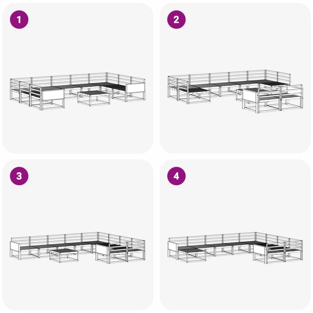 Set di divani da esterno 10 pcs Naturale 3382907