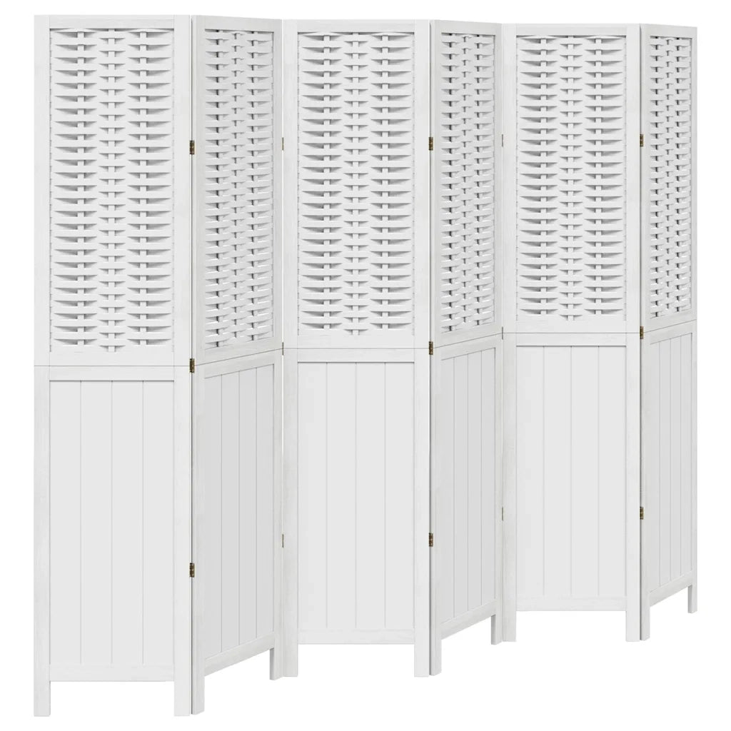 Divisorio Ambienti | Divider per stanze | Paravento 6Pannelli Bianco Legno Massello di Paulownia