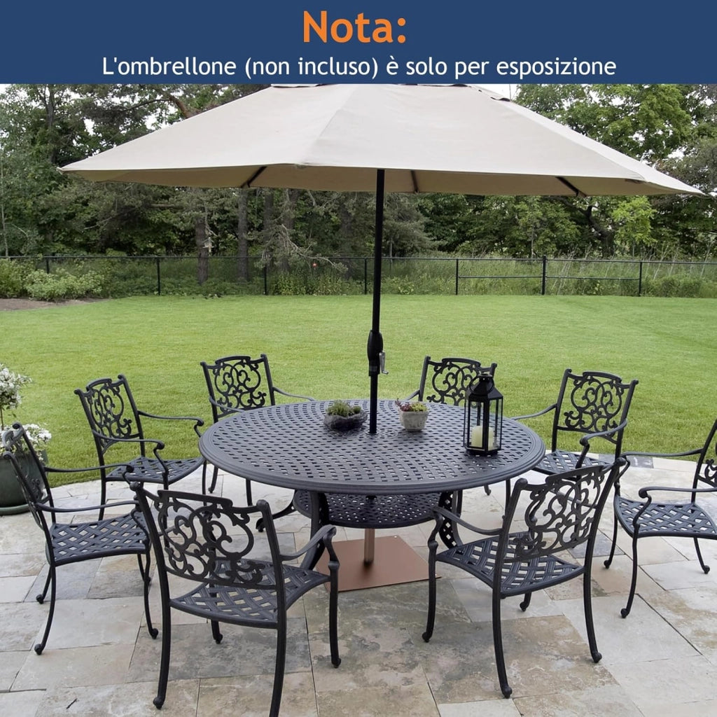 Base per Ombrellone Quadrata 50 cm, 16 kg con 4 Piedini Regolabili, Adattatori da 4cm/5cm, Supporto Ombrellone Installazione Veloce, per Patio Piscina (Marrone)