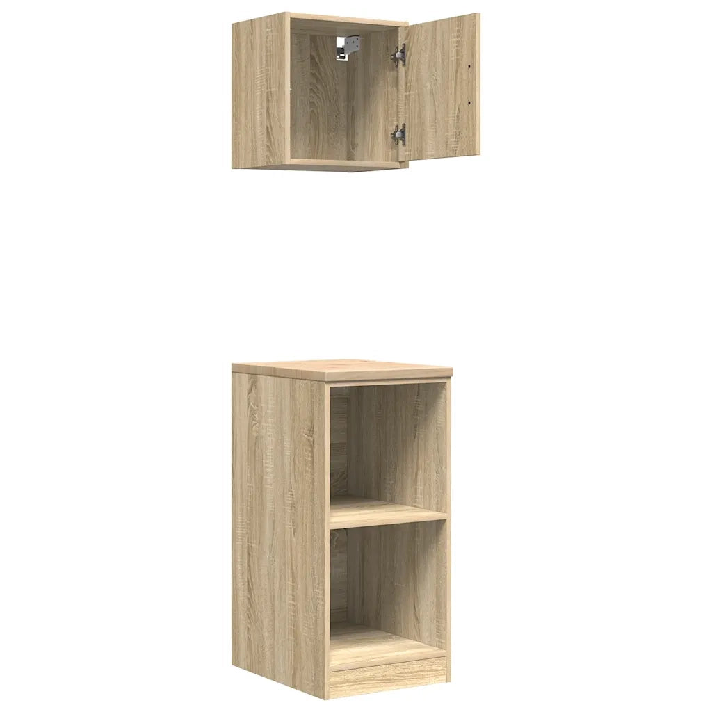 Armadi da Garage 2 pz Rovere Sonoma in Legno Multistrato