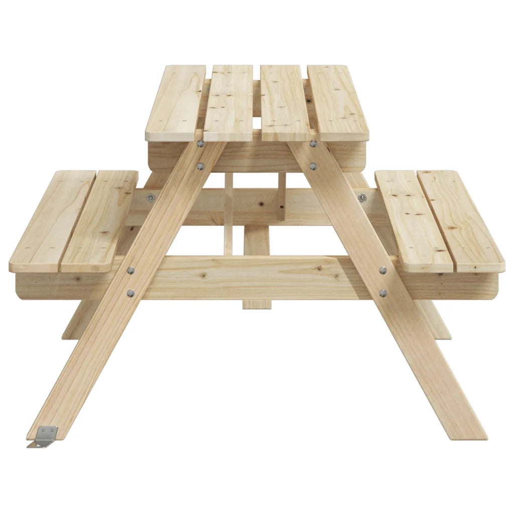 Tavolo da Picnic per 4 Bambini con Foro Ombrellone Legno Abete 4008983
