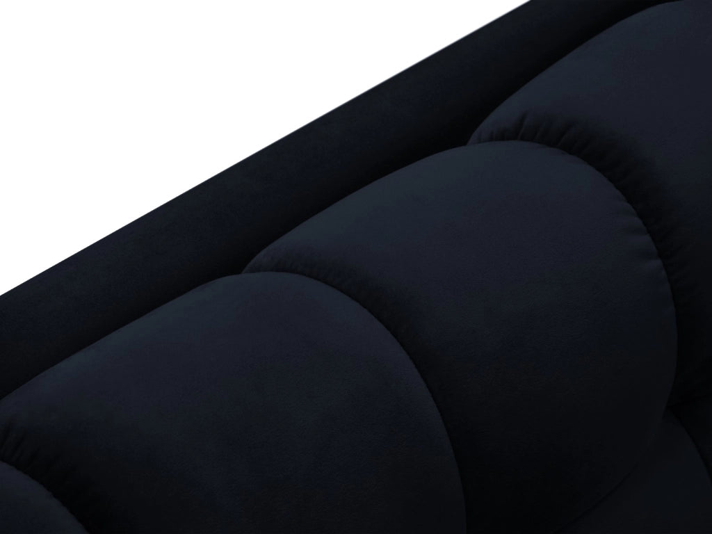 Cosmopolitan Design - Divano angolare sinistro "Bali" 5 posti in velluto blu scuro 