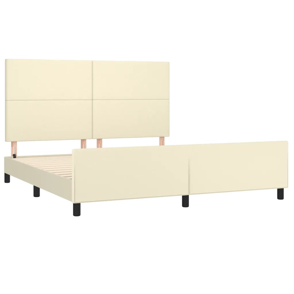 Giroletto con Testiera Crema 160x200 cm in Similpelle cod mxl 60090