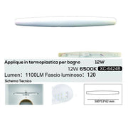 Trade Shop - Applique Led 12 Watt Ip20 Per Specchio Bagno Luce Calda Naturale Fredda Xc-6424 - -bianco Freddo      -