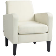 Poltrona Moderna in Tessuto con Braccioli ¨C zephmum ¨C Crema 66x72x74 cm