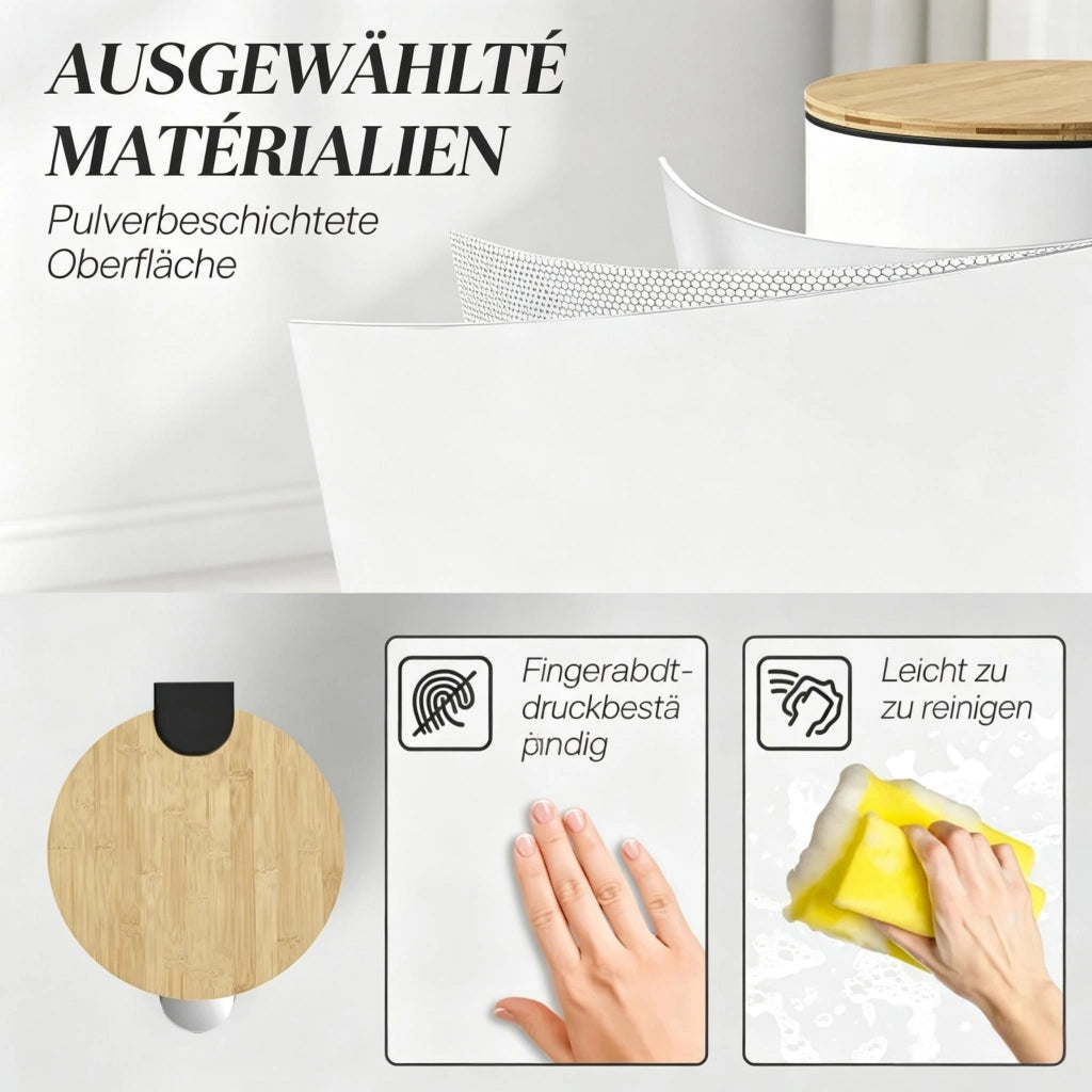 Pattumiera da cucina da 30 litri, con pedale, contenitore interno removibile e coperchio con chiusura ammortizzata.