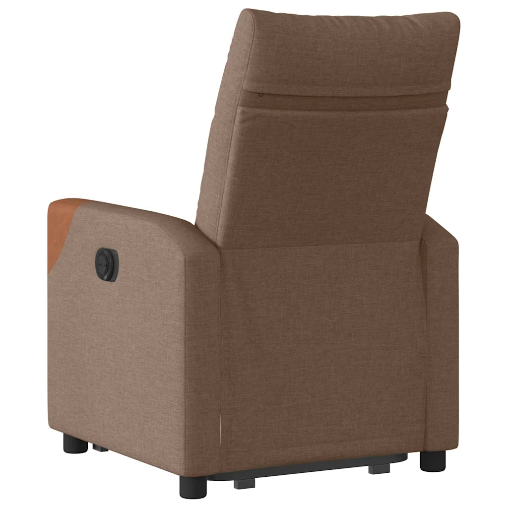 Poltrona Alzapersona Reclinabile Elettrica Marrone Tessuto 3324025