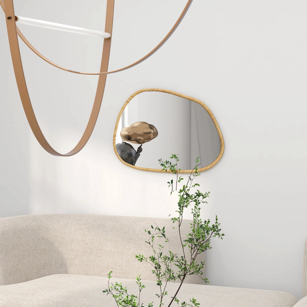 Specchio da parete con cornice in legno ¨C zephmum ¨C 80x60 cm naturale