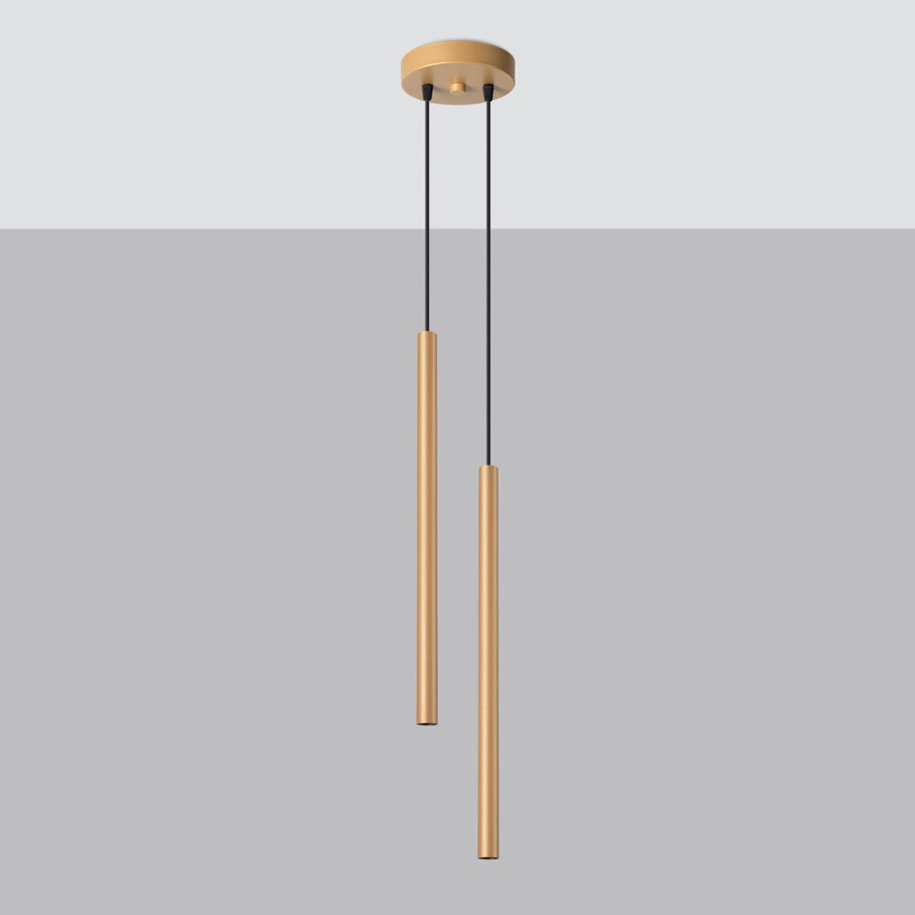 Lampada a sospensione oro 2 tubi 2xG9 8W Velino Pure Lume