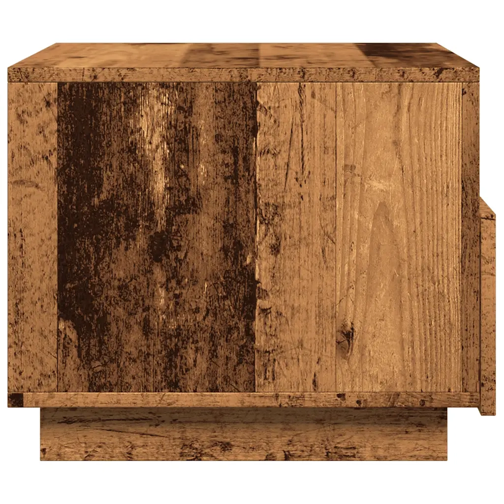 Tavolino da Salotto con Luci LED Legno Antico 50x49x40 cm 857708