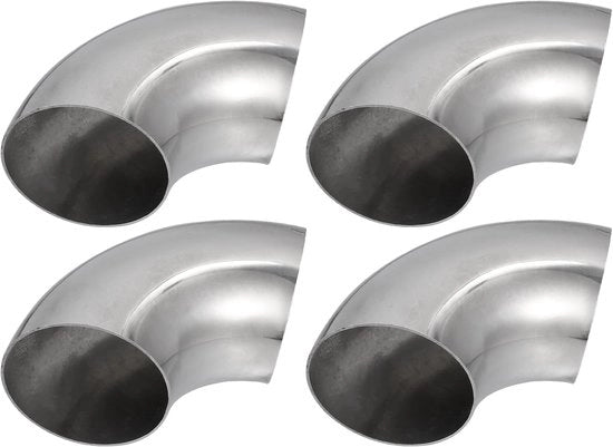Set di 4 Bocchette di Scarico a 90 Gradi - 76 mm di Diametro Esterno - Acciaio Inossidabile - Alta Qualità e Durata - Installazione Facile - Bocchetta di Scarico a Bocchetta