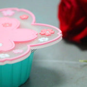 Set di 6 sottopiani in silicone, antiscivolo, resistenti al calore, sottopiani per bicchieri in vetro, sottopiani con forma di cappuccino a fiori di ciliegio, diametro 11,5 cm (rosa e bianco)
