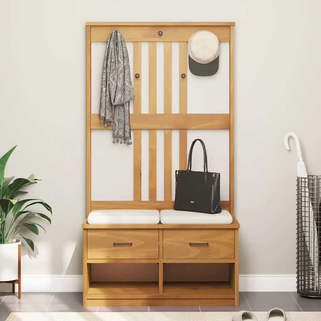 vidaXL Albero da Ingresso SANDNES 87x40x159,5 cm in Legno di Pino