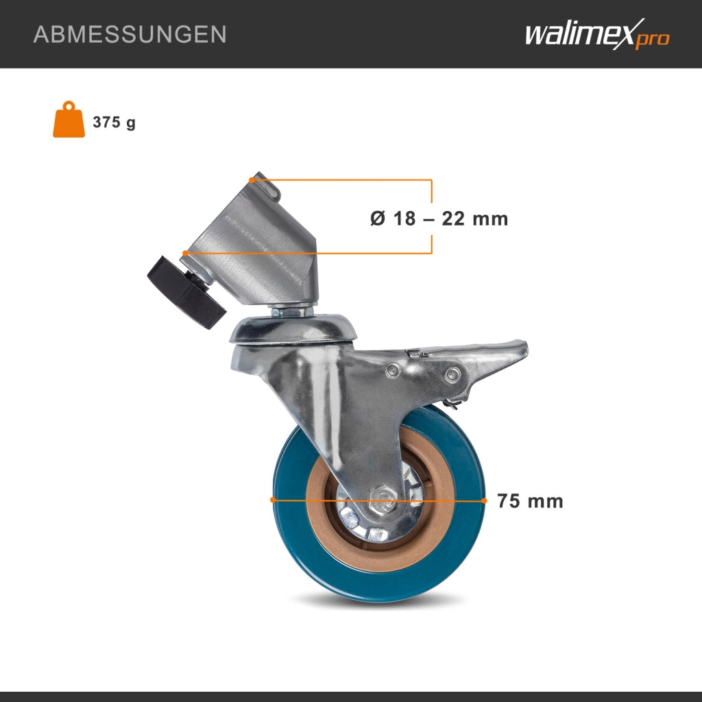 Ruote per treppiede Pro 7522 Set di 3 ruote da 75 mm