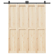 Kit di Binari per Porte Scorrevoli 200 cm Acciaio Nero 4009741