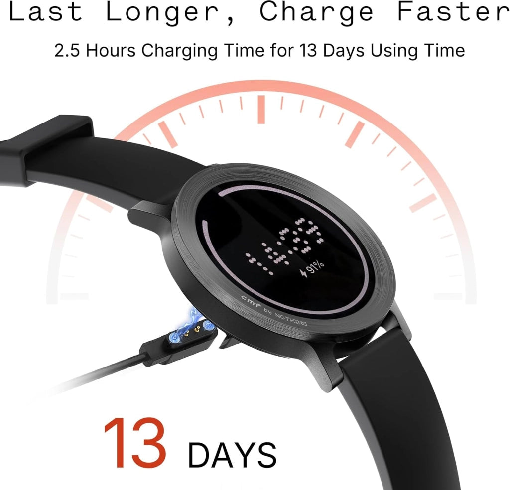 CMF Watch 3 Pro – Smartwatch con Display AMOLED da 1,43", 13 giorni di autonomia, Dual-band GPS integrato, chiamate Bluetooth e monitoraggio della frequenza cardiaca – Grigio scuro