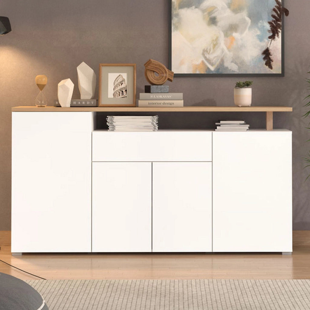 Madia Levate, Credenza un Cassetto, 179.5x40x94h cm Bianco