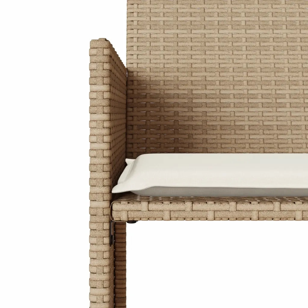 Divano Giardino 2 Posti con Tavolo e Sgabelli-Sofa da Giardino-Divanetto da esterno Beige Polyrattan 458708