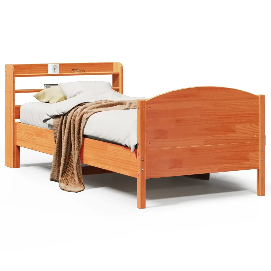vidaXL Letto senza Materasso Marrone Cera 100x200 cm in Legno di Pino