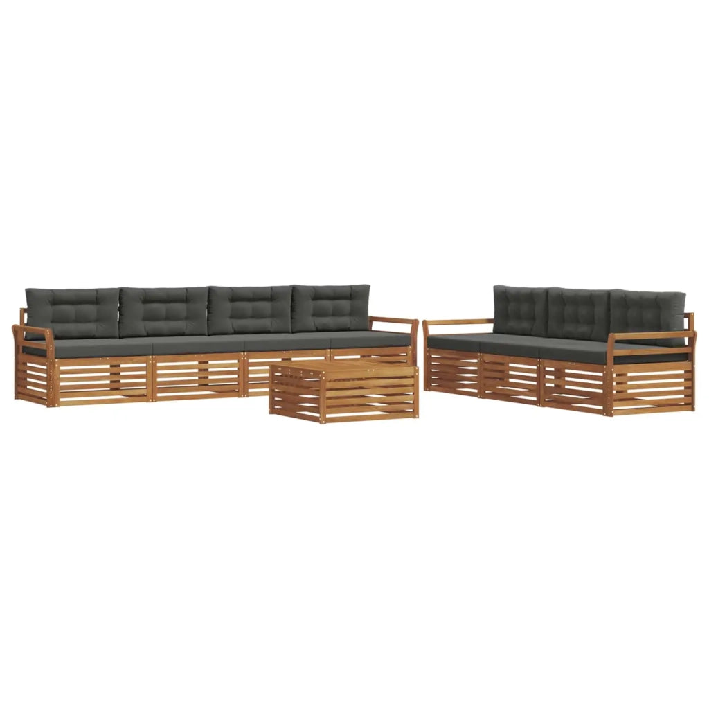 Set di divani da esterno con cuscino 8 pcs Naturale e Antracite 3373142
