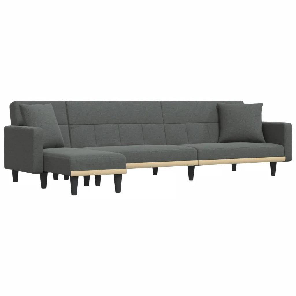 Divano Letto a L Grigio Scuro 275x140x70 cm in Tessuto 3157233