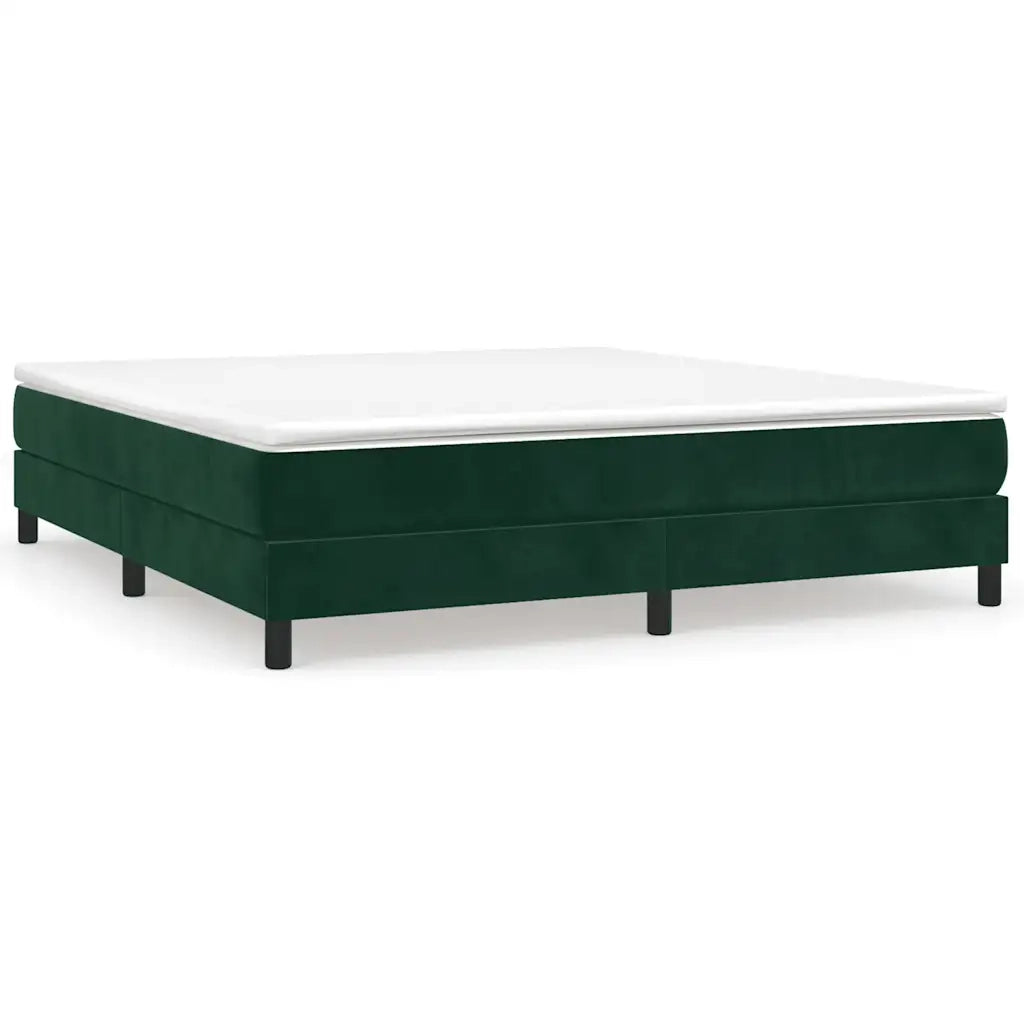 Struttura Letto a Rete a Molle-Giroletto Verde Scuro 160x200 cm in Velluto 958604