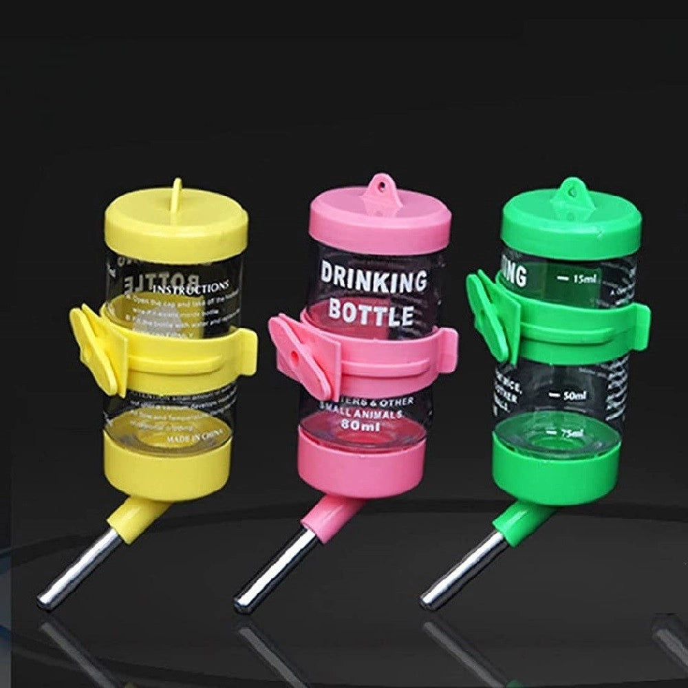 Trade Shop - Borraccia Criceti Piccoli Animali 80ml Acciaio Plastica Design Sfera Antigoccia -