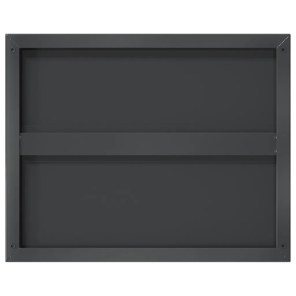 Mensole a Muro 2 pz 50x40x3 cm Nero in Acciaio Inossidabile
