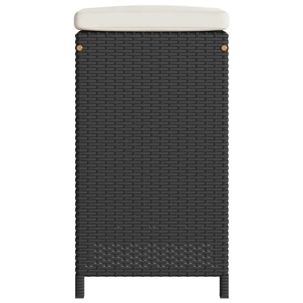 Sgabelli da Bar con Cuscini 2 pz Neri in Polyrattan CFW3794312