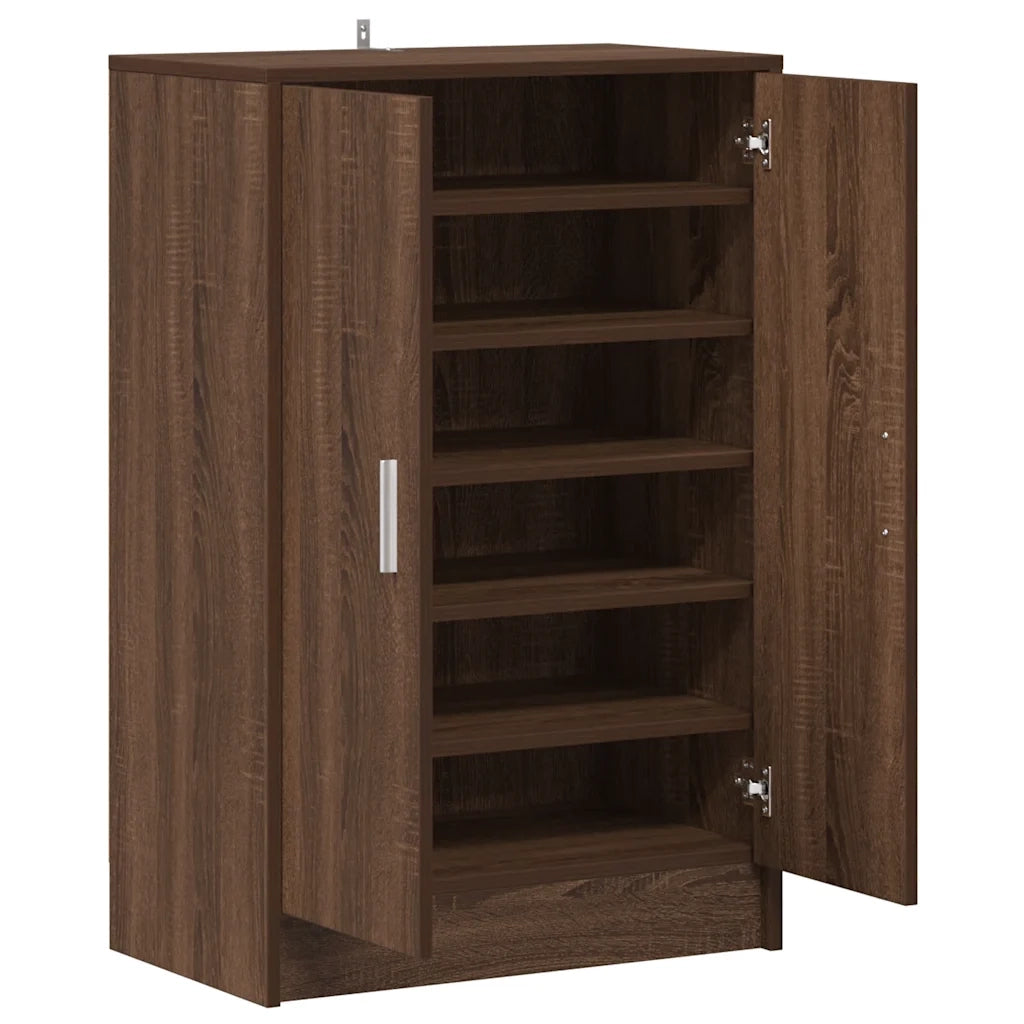 Scarpiera Rovere Marrone 60x35x92 cm in Legno Multistrato