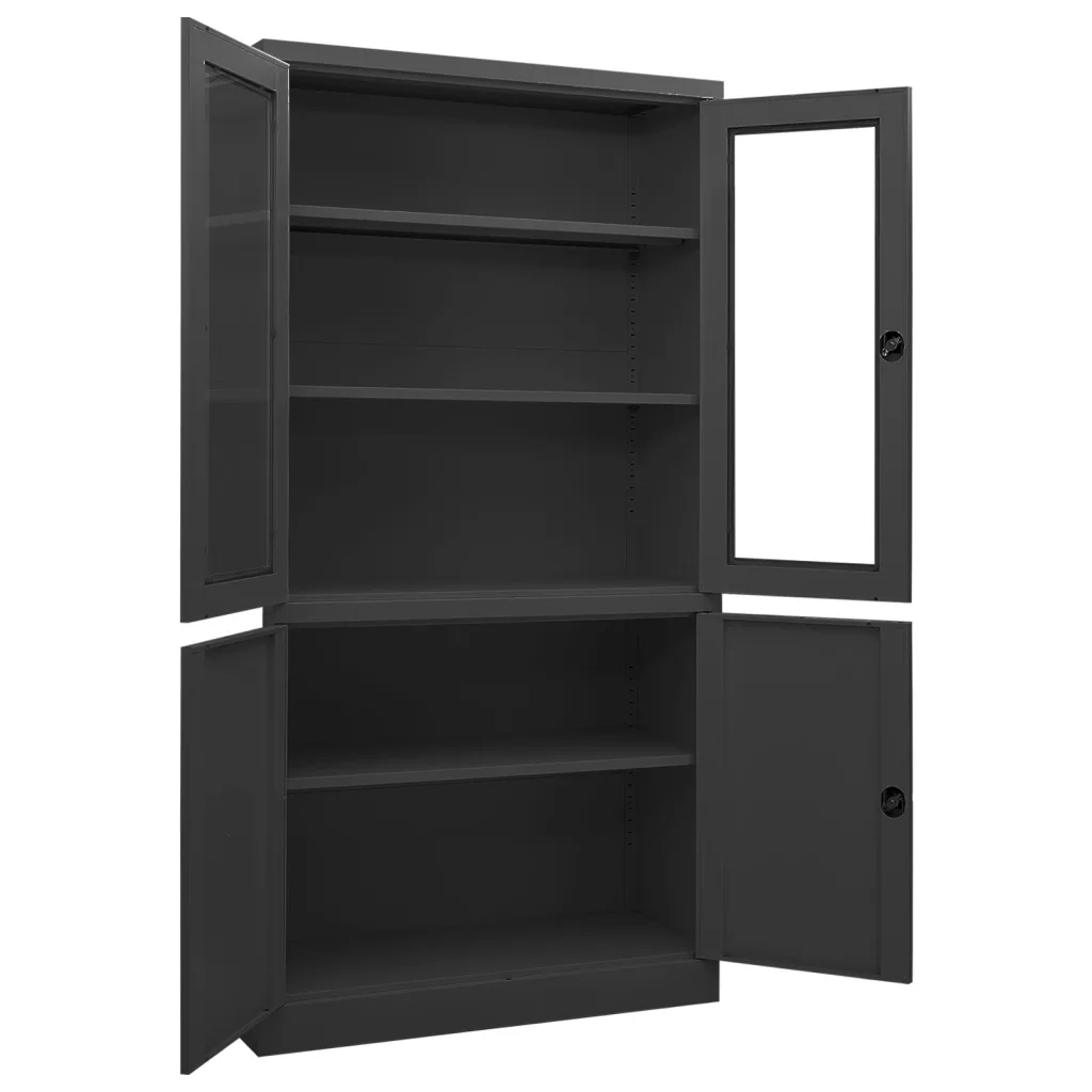 Armadio per Ufficio Antracite 90x40x180 cm in Acciaio 335949